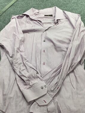 Robert Talbott Men's Lavender Micro-Check Dress Shirt